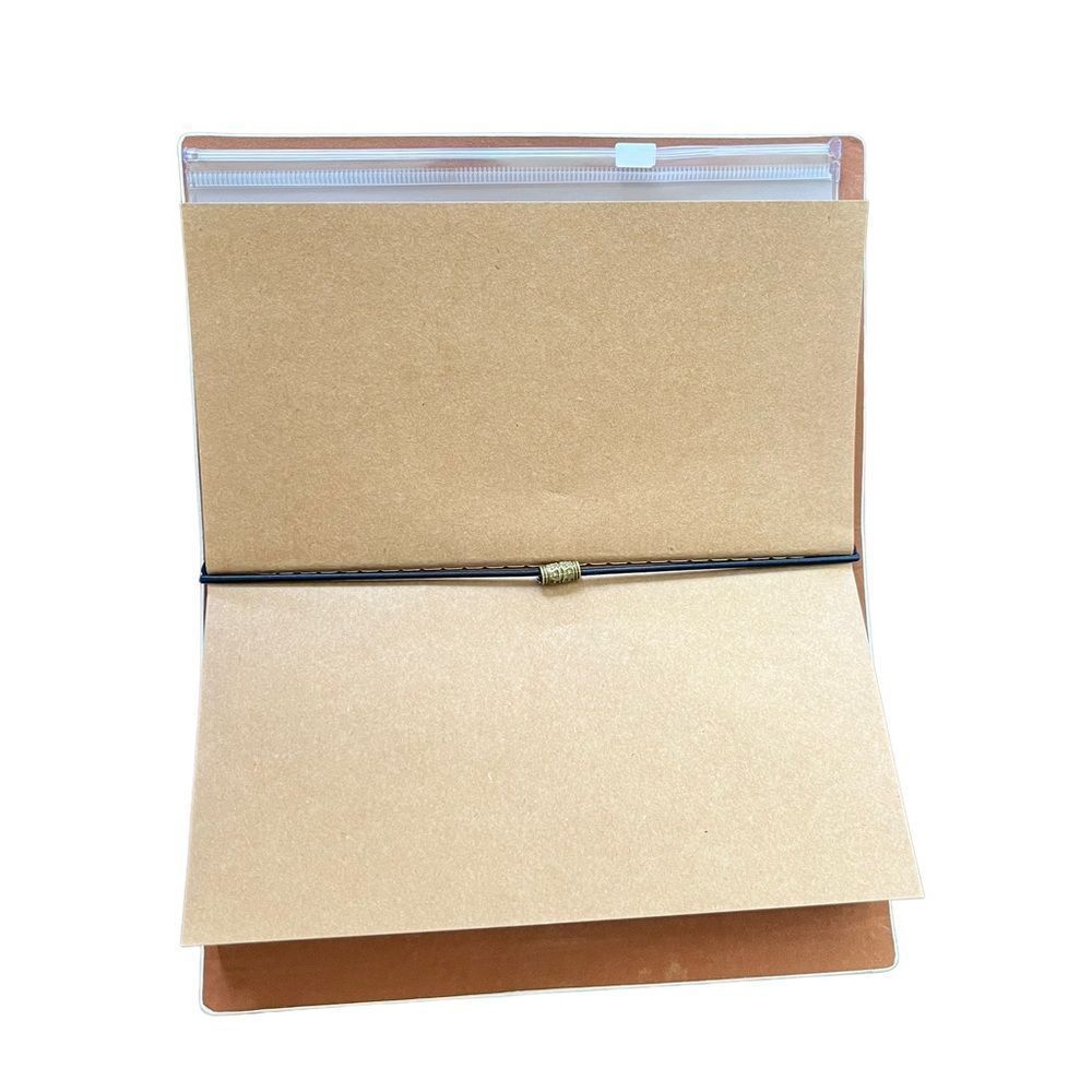 Orange Moon with Unicorn Magical Faux Leather Reusable Travelers Notebook 8x4.5” - Picture 3 of 8